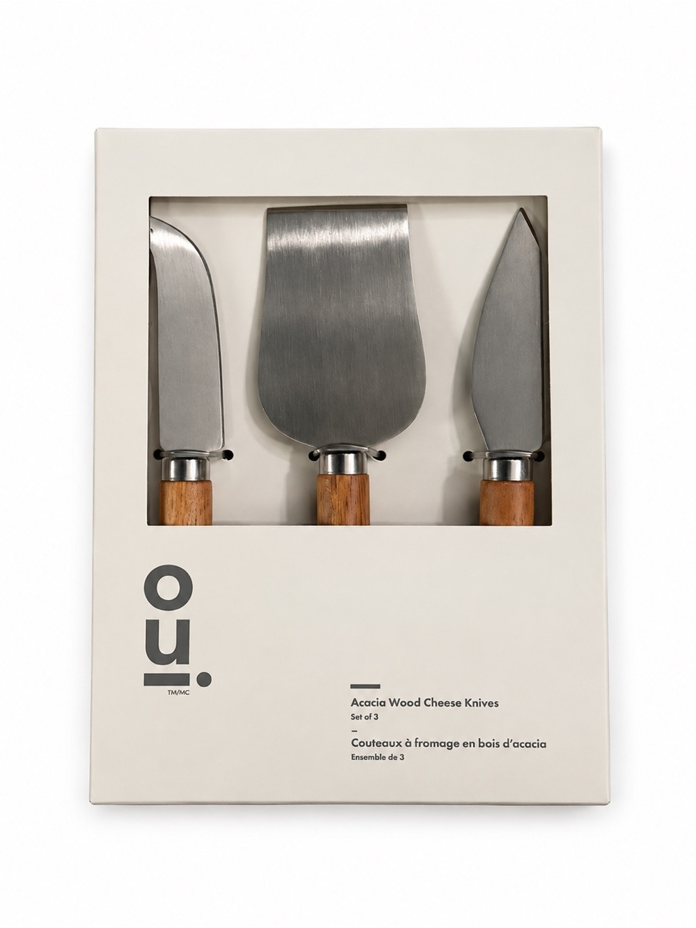 Indigo OUI Acacia Wood Cheese Knife Set of 3